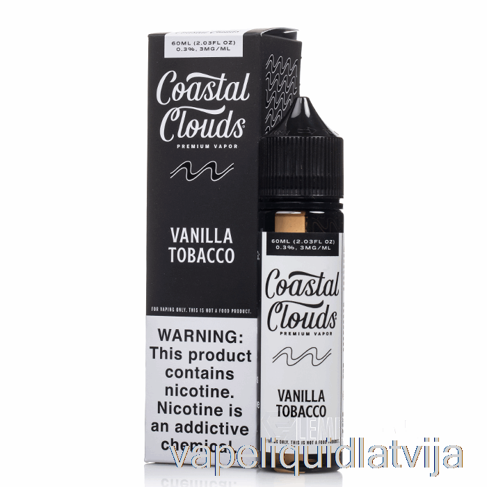 Vaniļas Tabaka - Piekrastes Mākoņi - 60ml 3mg Vape šķidrums